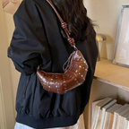 Tavrina Studded Croissant Shoulder Bag for Women | Asverra