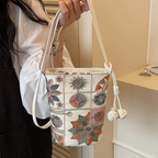 Mosaira Embroidered Bucket Bag for Women | Asverra