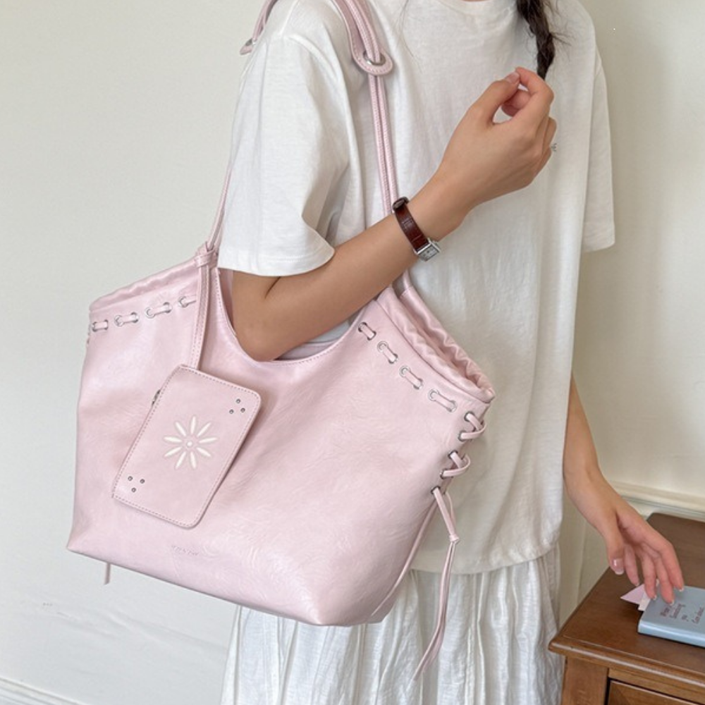 Bravelle Lace-Up Shoulder Bag