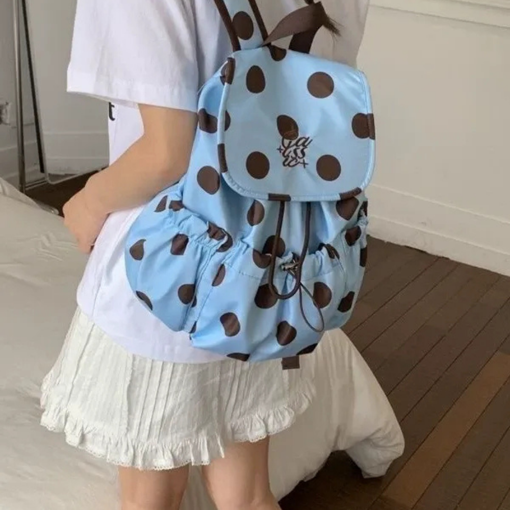 Pimelia Polka Dot Backpack for Women | Asverra