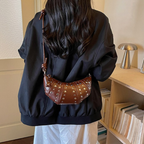 Tavrina Studded Croissant Shoulder Bag for Women | Asverra