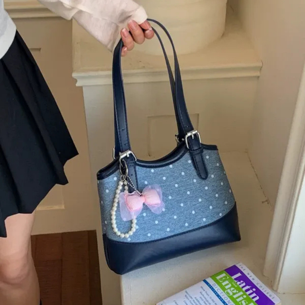 Noirette Bow Charm Shoulder Bag for Women | Asverra