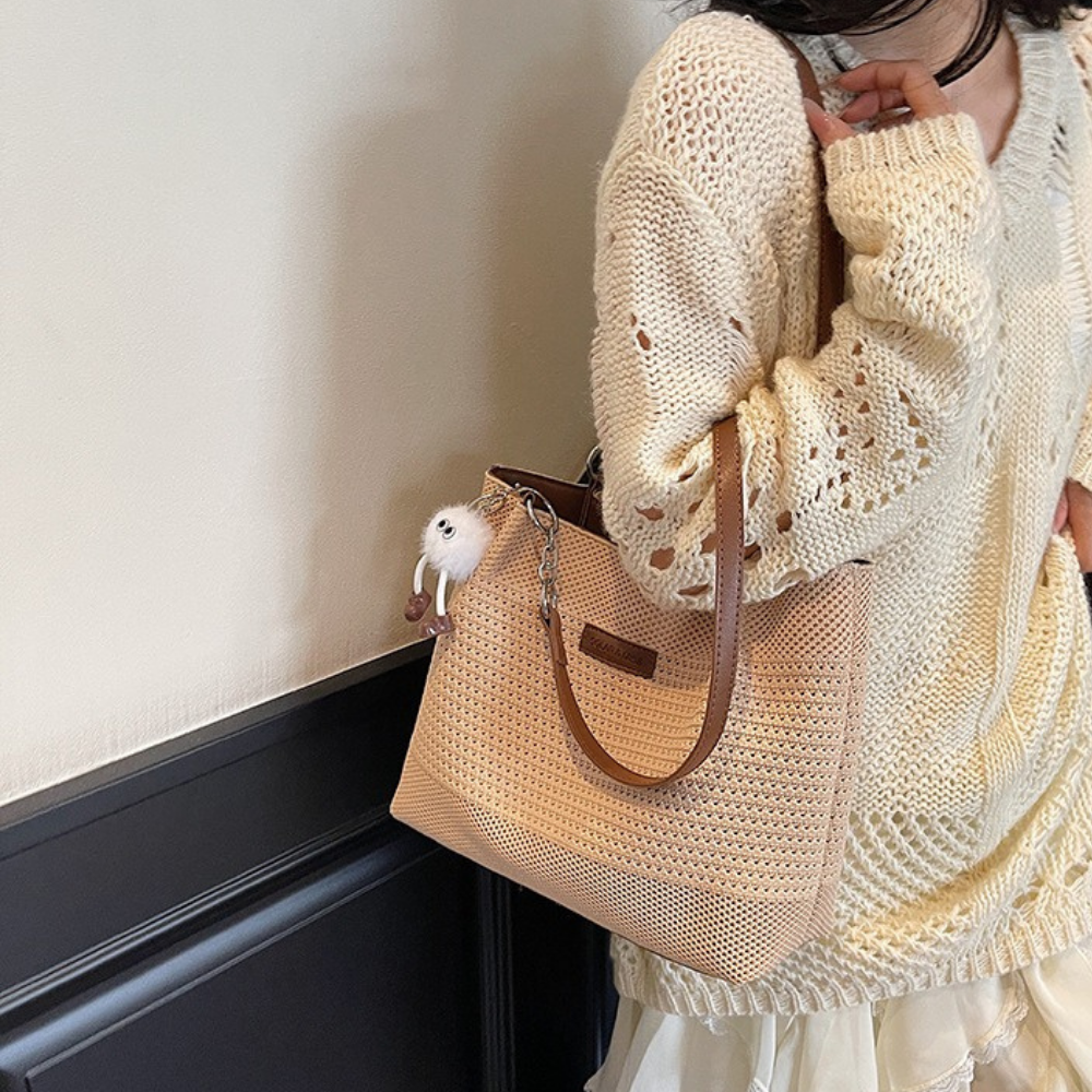 Vivelle Woven Tote Bag for Women | Asverra