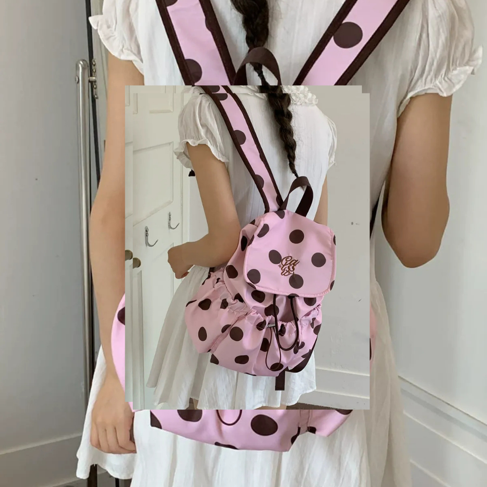 Pimelia Polka Dot Backpack for Women | Asverra
