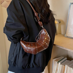 Tavrina Studded Croissant Shoulder Bag for Women | Asverra