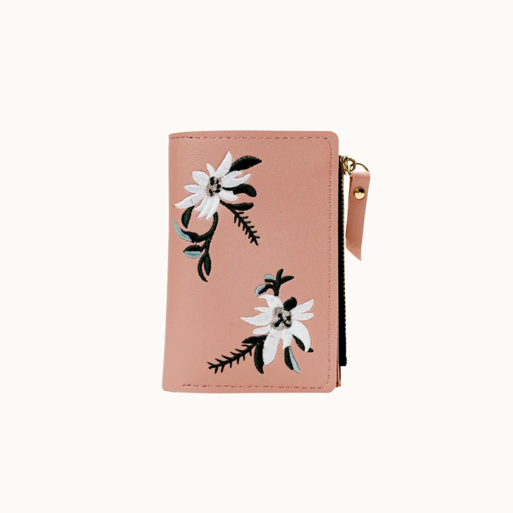 Portefeuille brodé Fleur Asverra Image principale du produit
