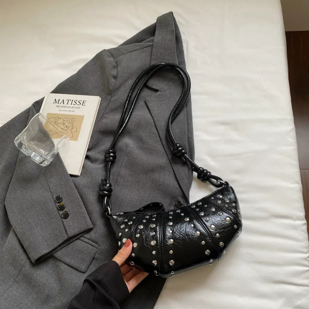 Tavrina Studded Croissant Shoulder Bag for Women | Asverra