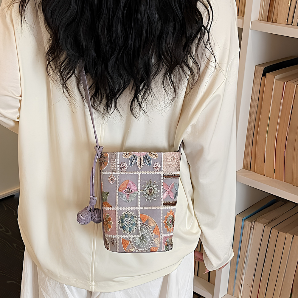 Mosaira Embroidered Bucket Bag for Women | Asverra