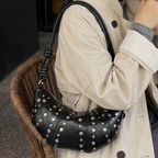 Tavrina Studded Croissant Shoulder Bag for Women | Asverra