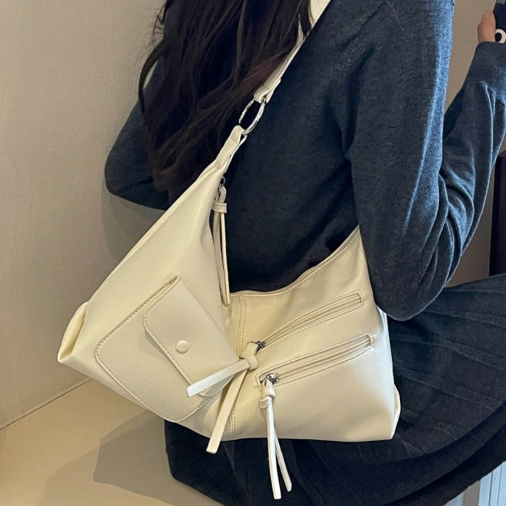 Tazielle Zip Pocket Shoulder Bag صورة ثانوية