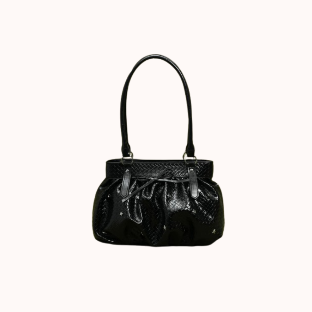 Avelisse Glossy Ruched Shoulder Bag for Women | Asverra