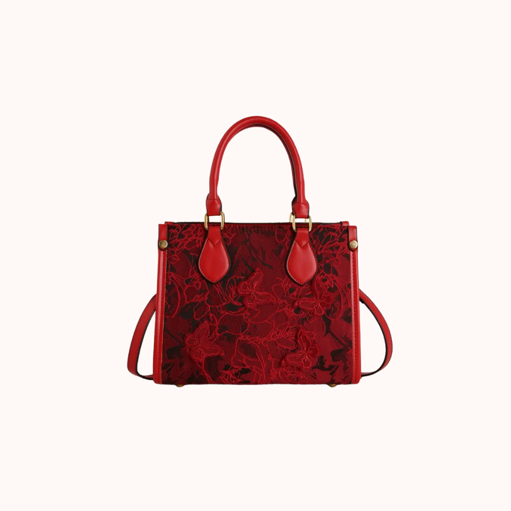 Evarielle Floral Lace Satchel Bag for Women | Asverra