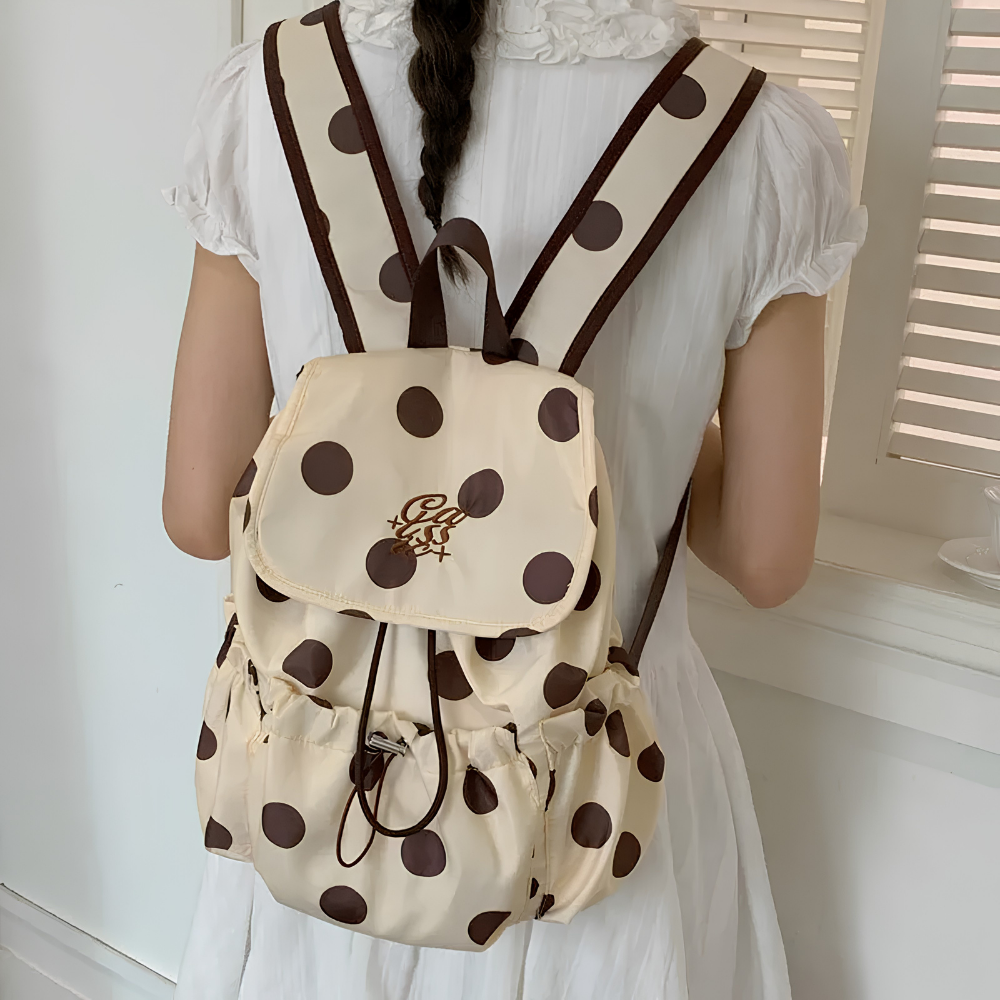 Pimelia Polka Dot Backpack for Women | Asverra