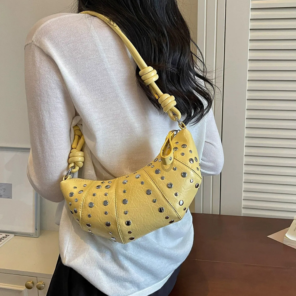 Tavrina Studded Croissant Shoulder Bag for Women | Asverra