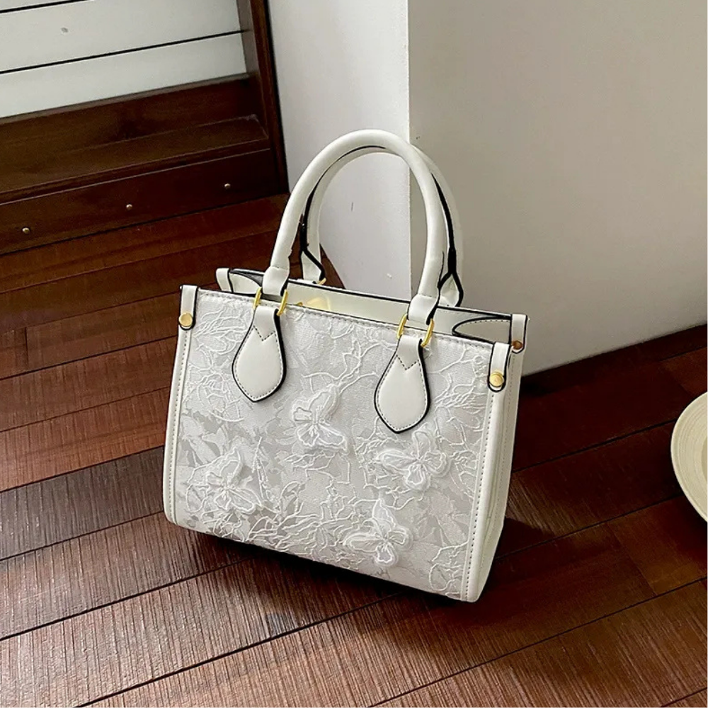 Evarielle Floral Lace Satchel Bag for Women | Asverra