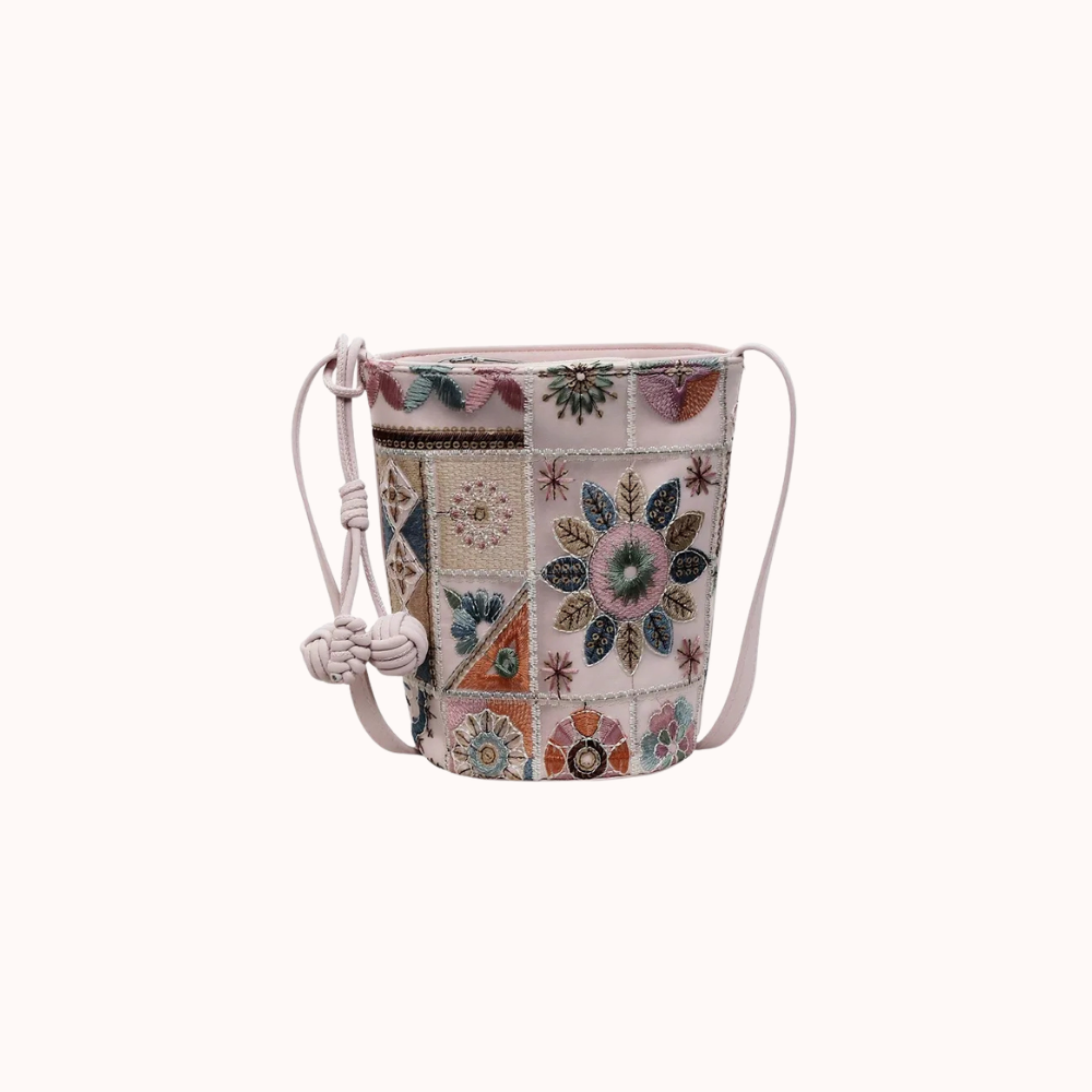 Mosaira Embroidered Bucket Bag for Women | Asverra