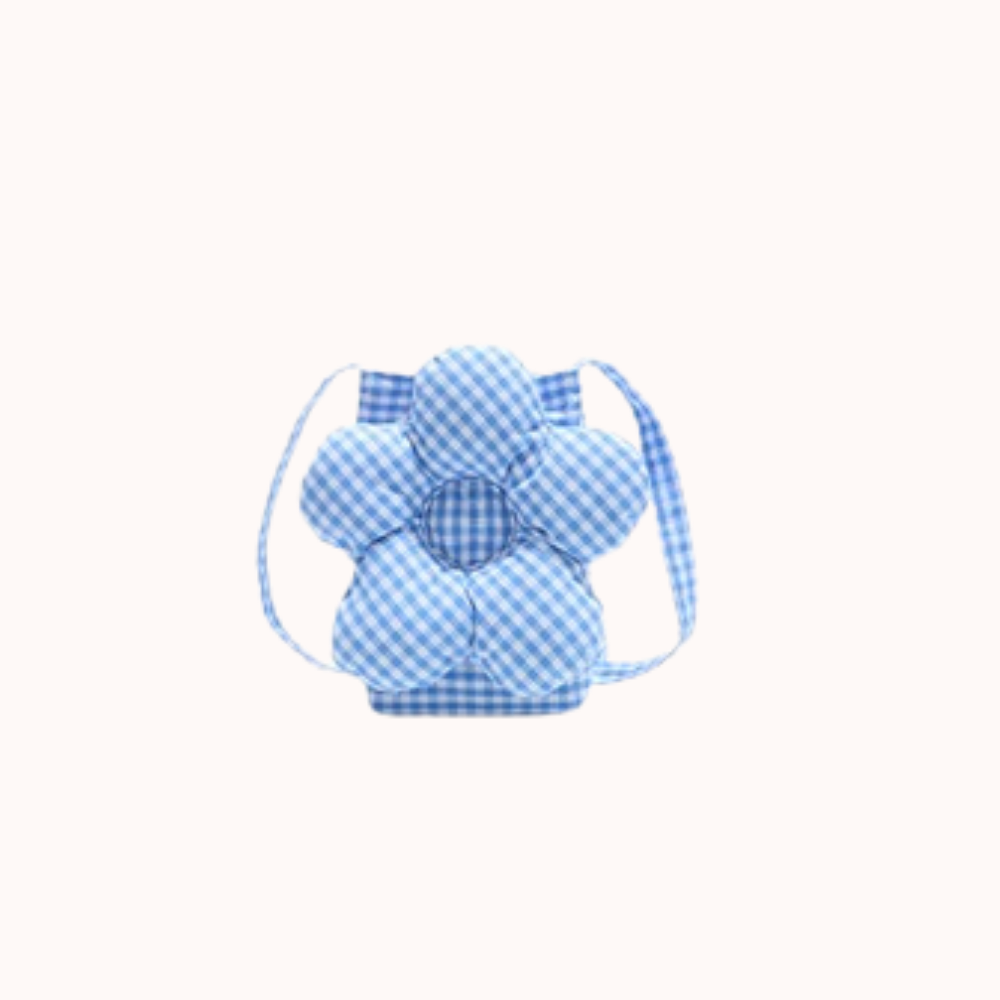 Solenne Gingham Flower Mini Shoulder Bag for Women | Asverra