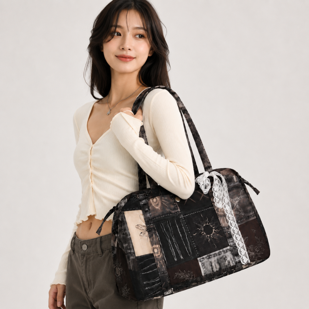 Patchera Graphic Shoulder Bag for Women | Asverra صورة ثانوية