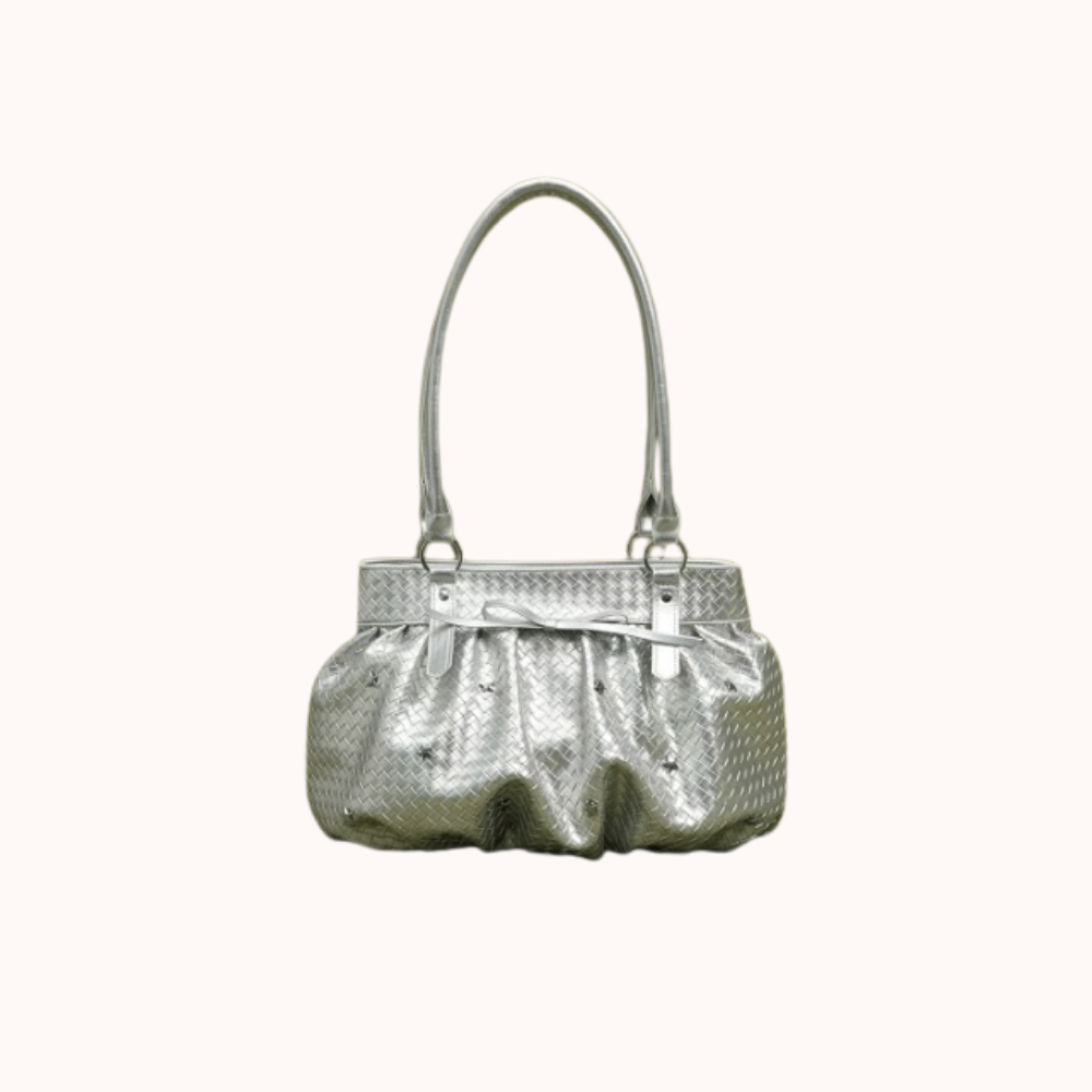 Avelisse Glossy Ruched Shoulder Bag for Women | Asverra