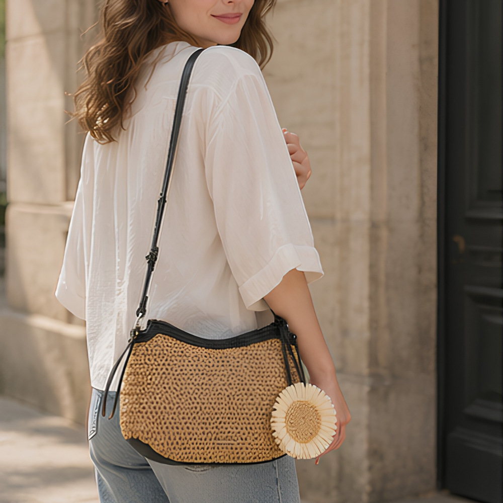 Solene Woven Shoulder Bag for Women | Asverra