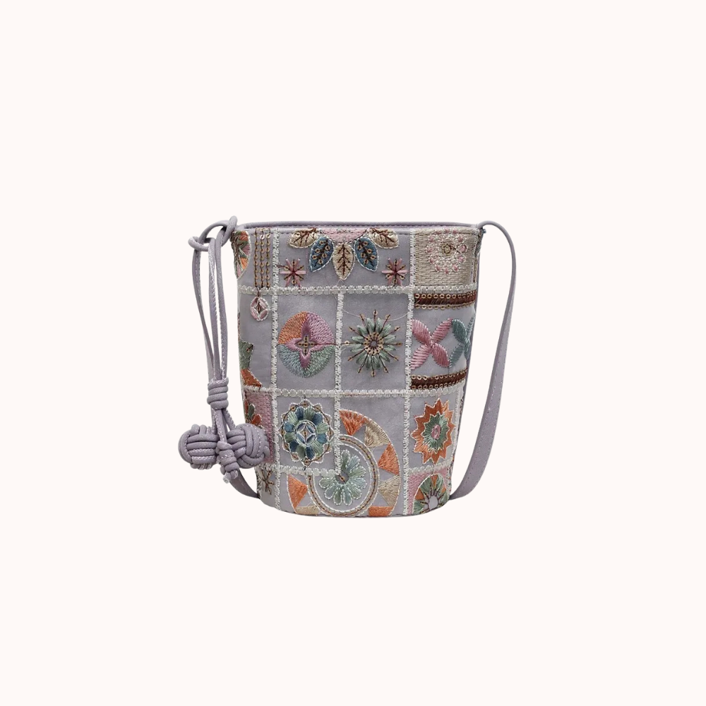Mosaira Embroidered Bucket Bag for Women | Asverra