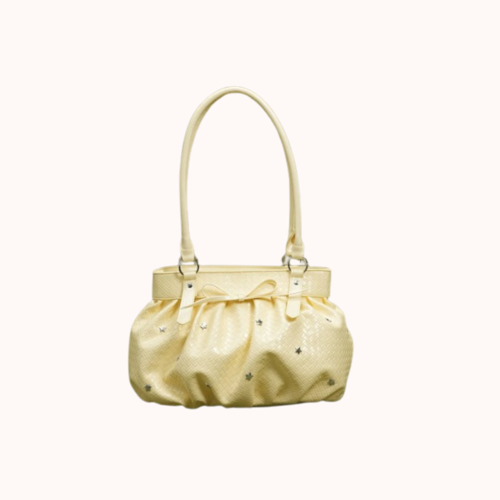 Avelisse Glossy Ruched Shoulder Bag for Women | Asverra