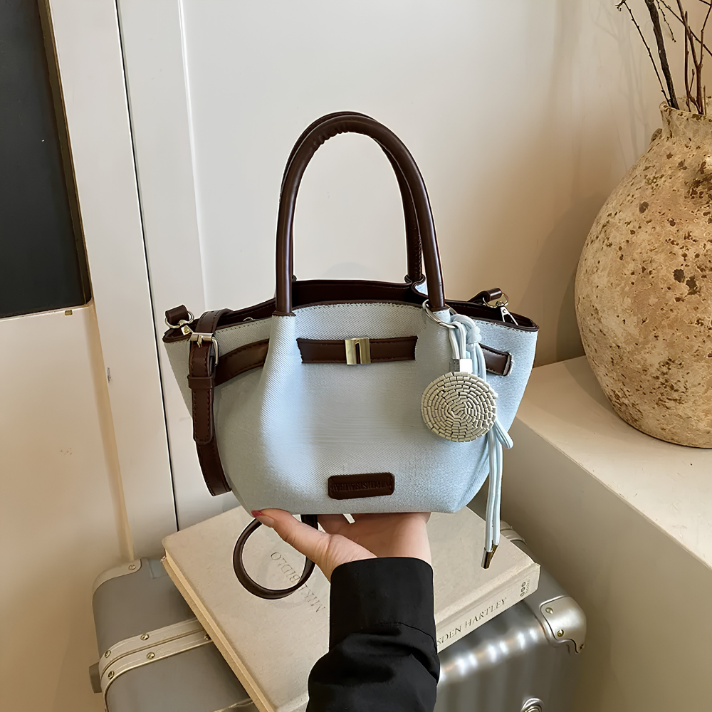 Dovela Contrast-Trim Mini Handbag for Women | Asverra