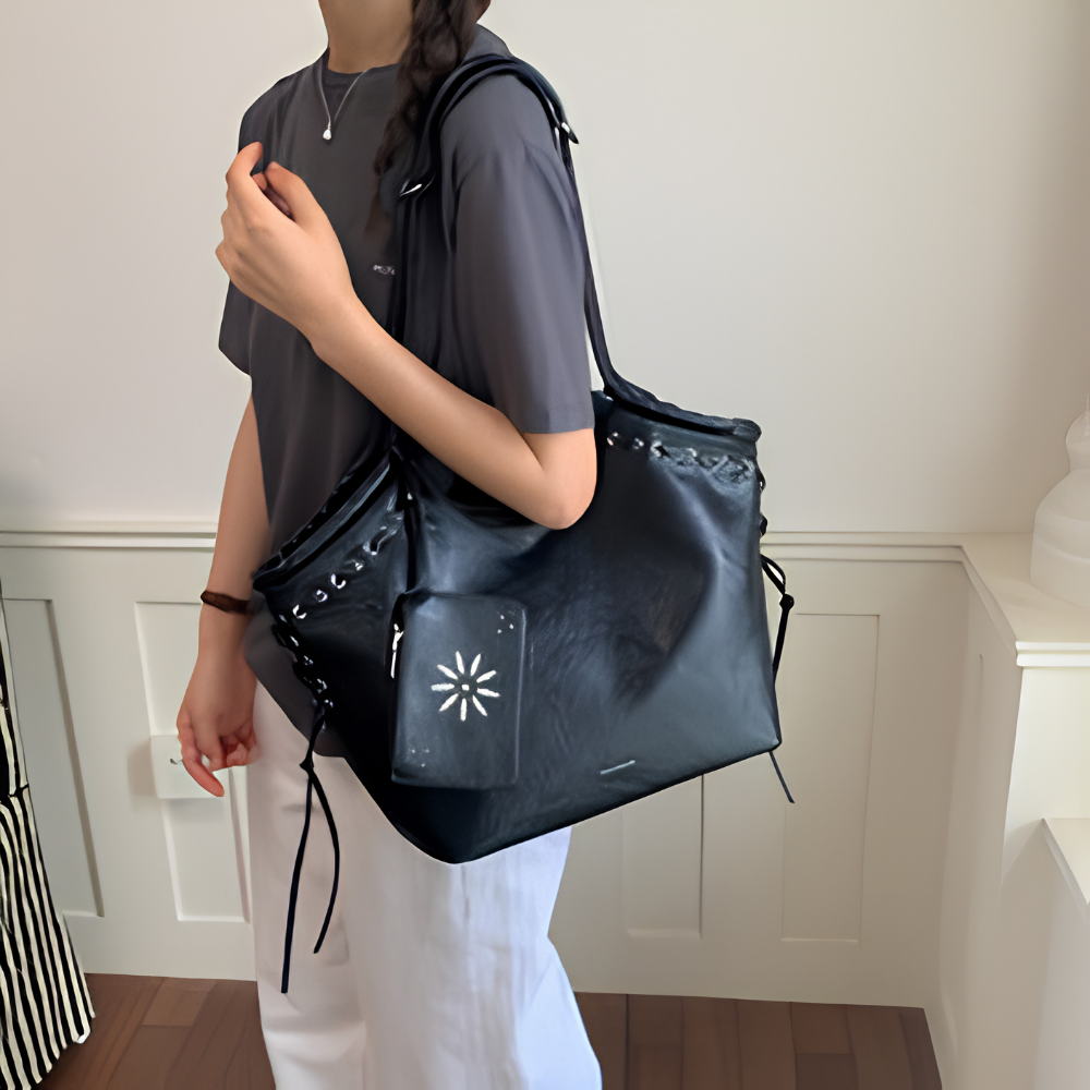 Bravelle Lace-Up Shoulder Bag