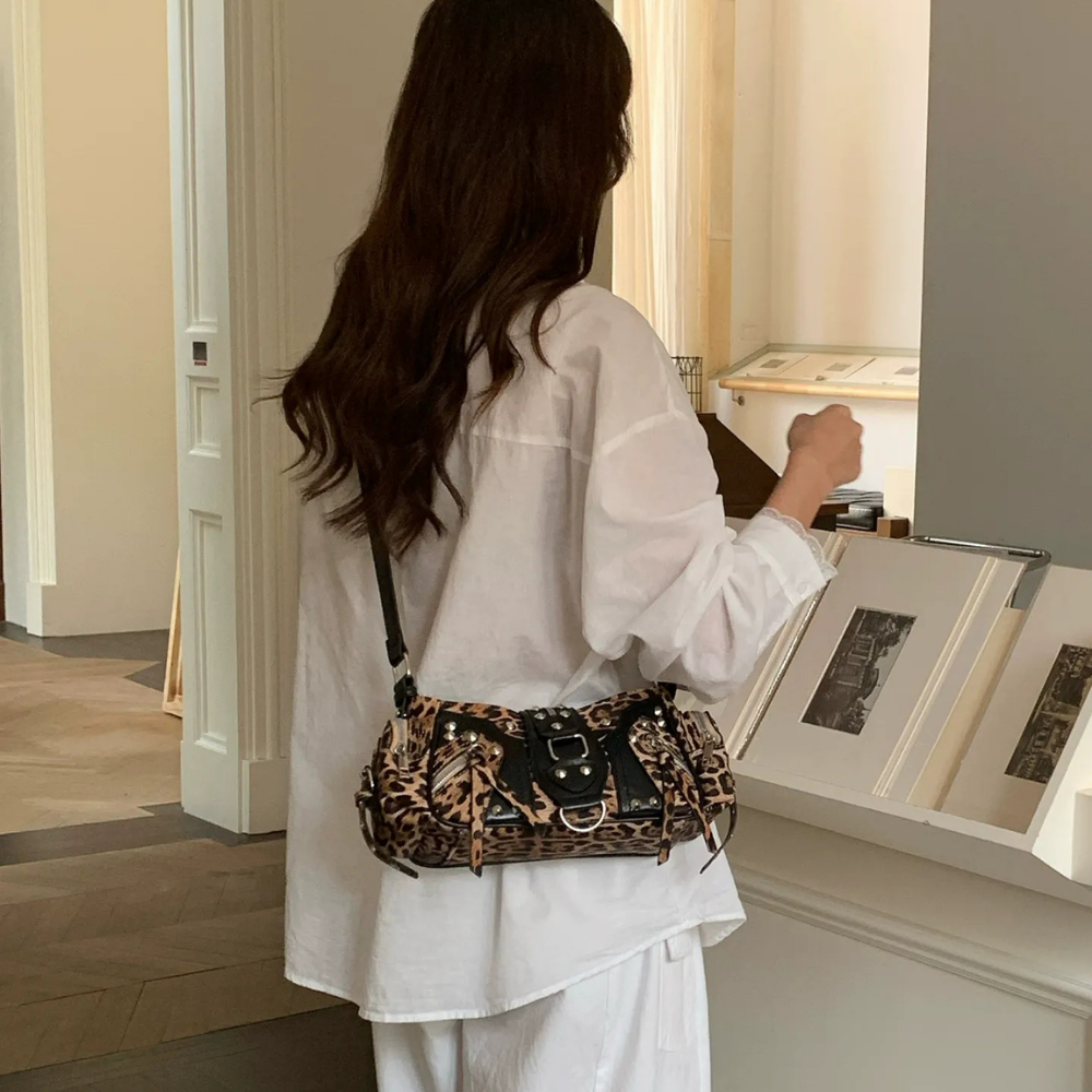 Fauvine Leopard Shoulder Bag for Women | Asverra