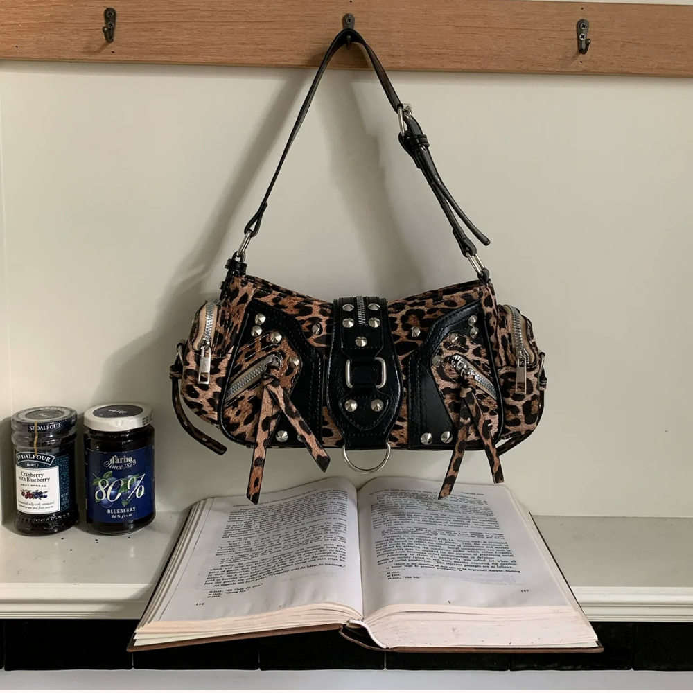 Fauvine Leopard Shoulder Bag for Women | Asverra