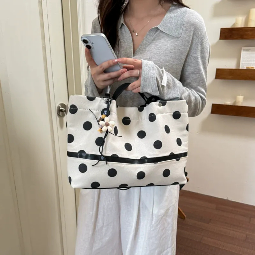 Poisara Polka Dot Tote Bag صورة ثانوية