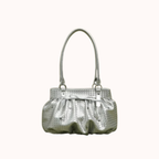Avelisse Glossy Ruched Shoulder Bag