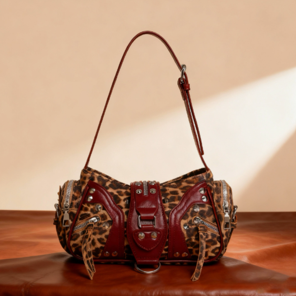Fauvine Leopard Shoulder Bag for Women | Asverra