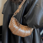 Tavrina Studded Croissant Shoulder Bag for Women | Asverra