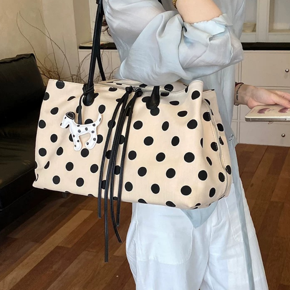 Perlina Polka Dot Tote Bag for Women | Asverra