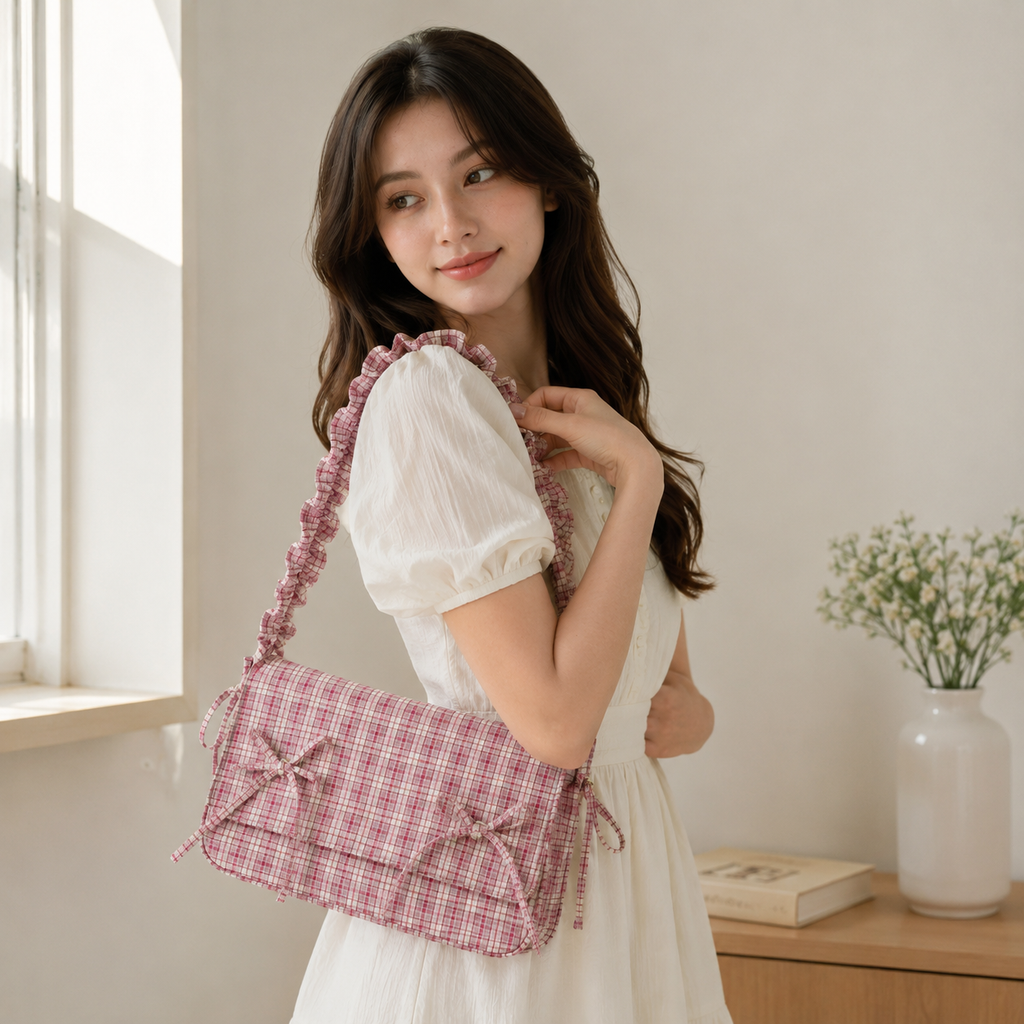 Quivara Plaid Shoulder Bag for Women | Asverra