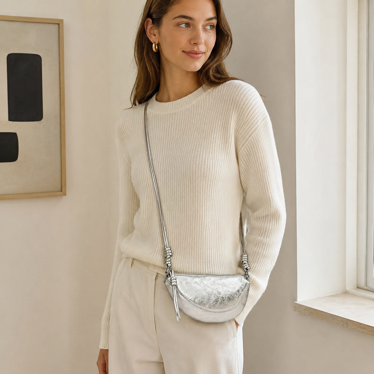 Cyralie Metallic Shoulder Bag for Women | Asverra