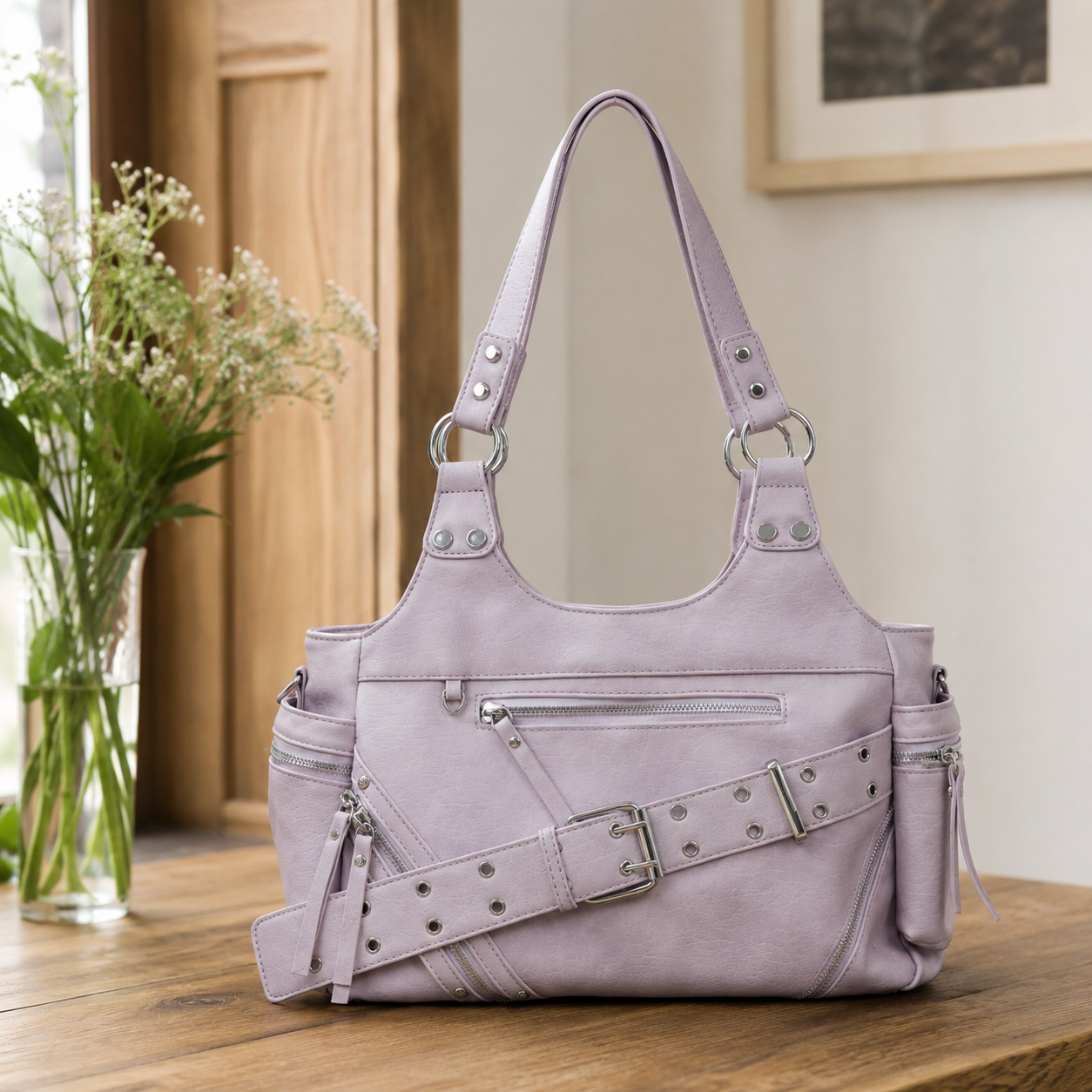 Valmira Studded Shoulder Bag for Women | Asverra