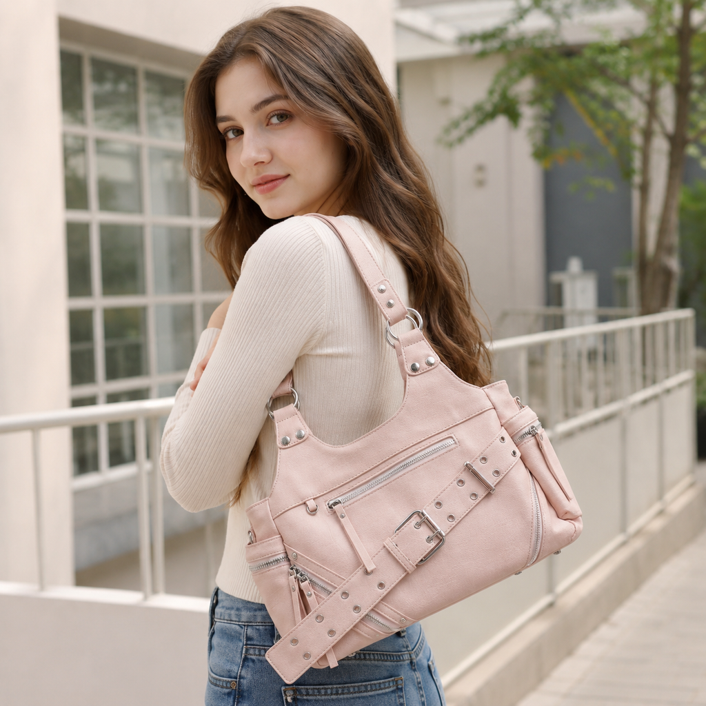 Valmira Studded Shoulder Bag for Women | Asverra