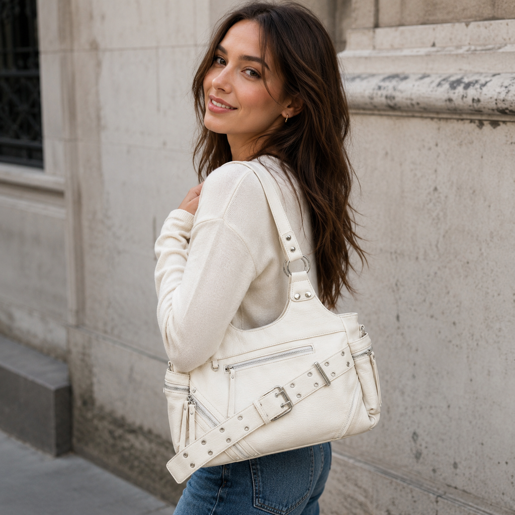 Valmira Studded Shoulder Bag for Women | Asverra