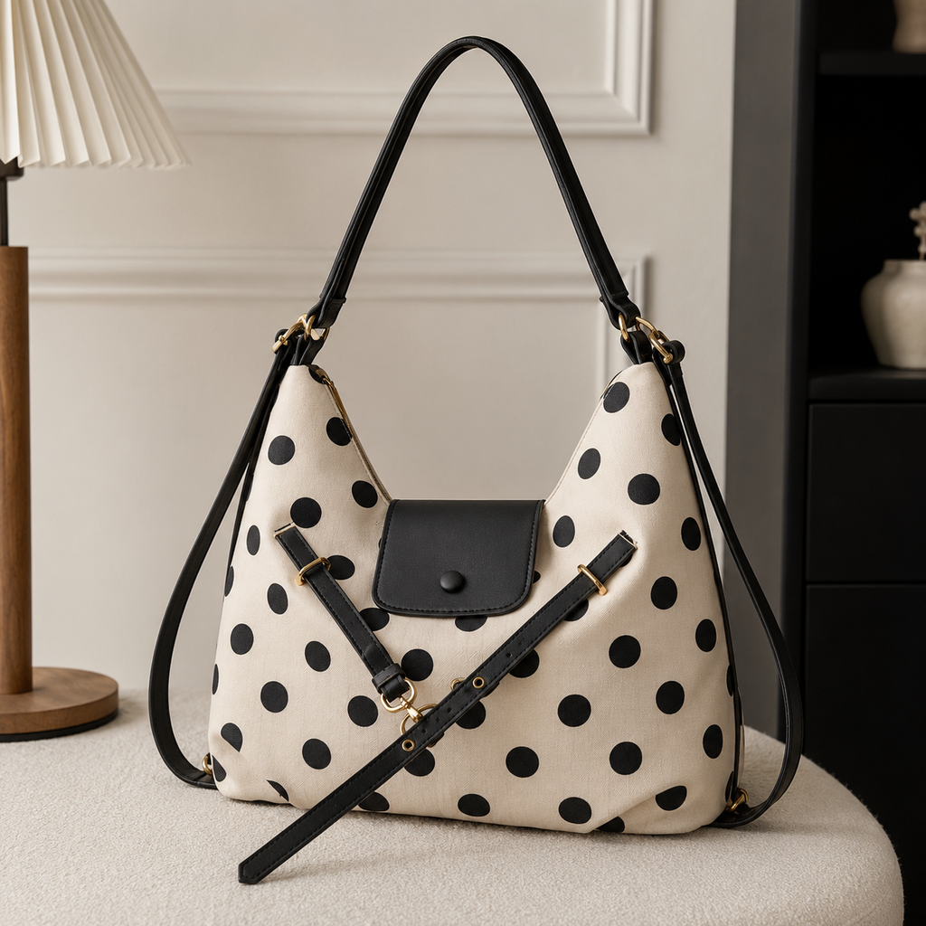 Dottara Polka Dot Shoulder Bag for Women | Asverra