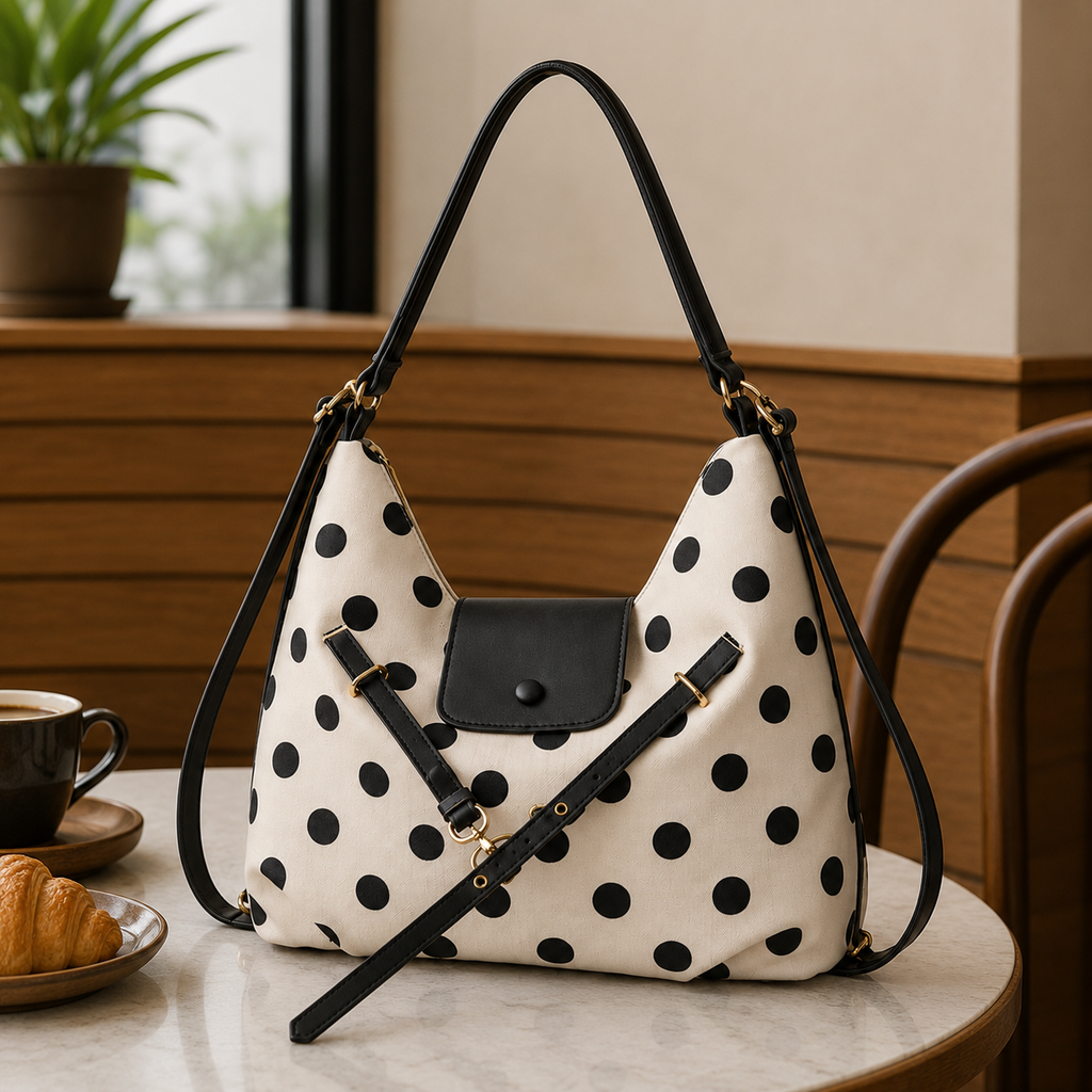 Dottara Polka Dot Shoulder Bag for Women | Asverra