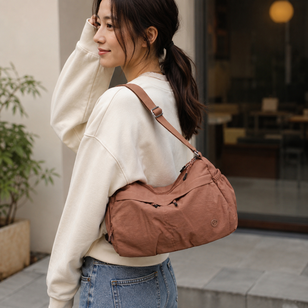 Fabria Ruched Shoulder Bag for Women | Asverra