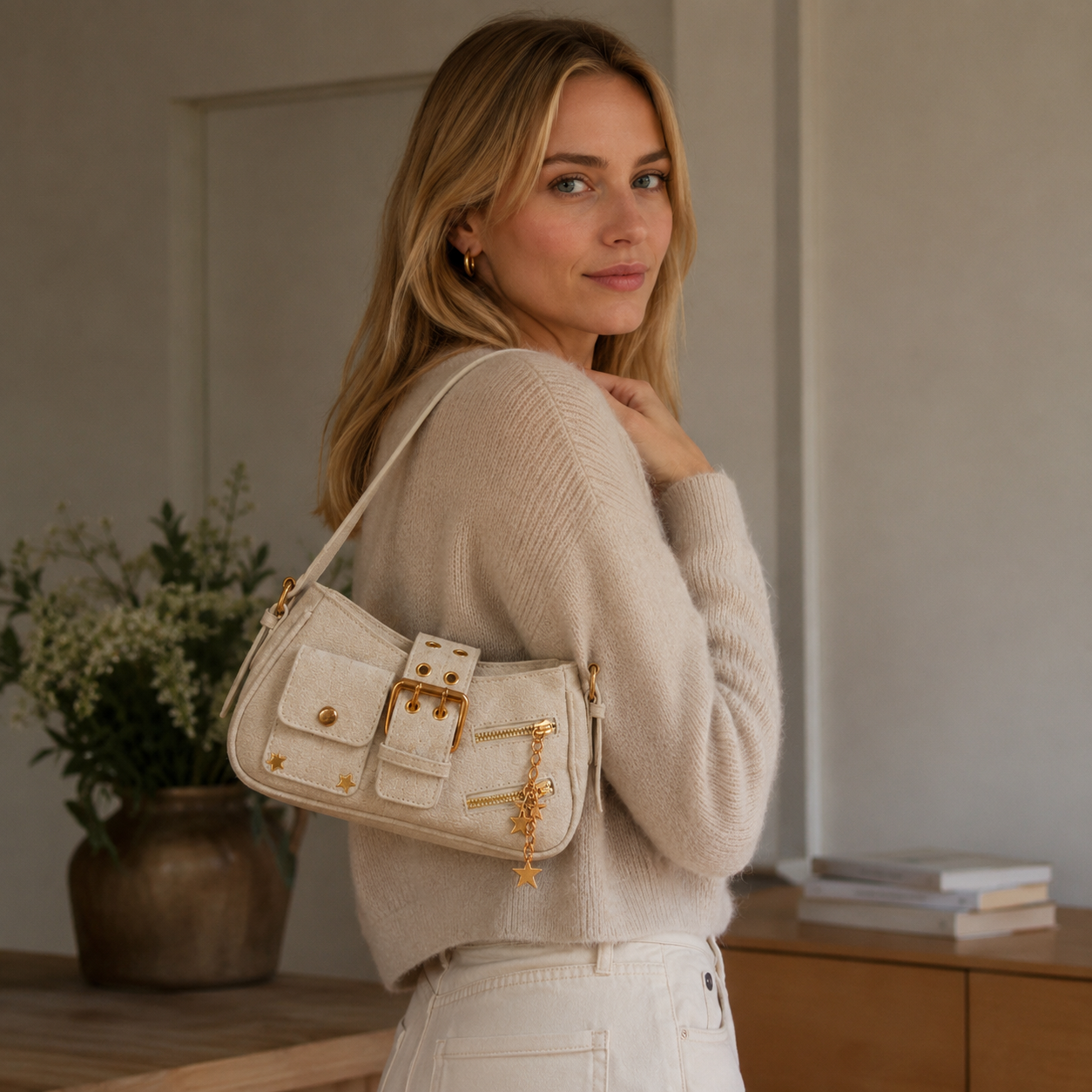 Bellara Star Pocket Shoulder Bag for Women | Asverra