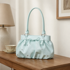 Avelisse Glossy Ruched Shoulder Bag for Women | Asverra