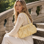 Avelisse Glossy Ruched Shoulder Bag for Women | Asverra