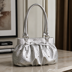 Avelisse Glossy Ruched Shoulder Bag for Women | Asverra