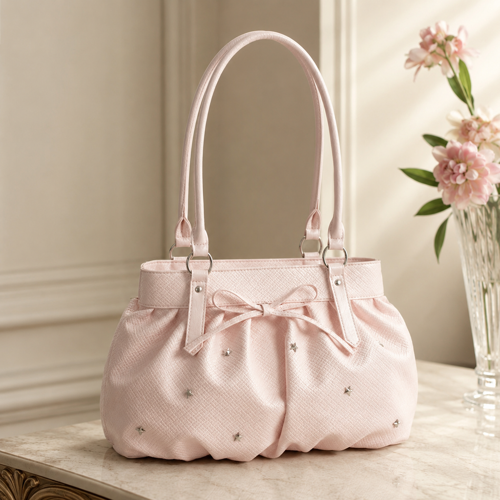 Avelisse Glossy Ruched Shoulder Bag for Women | Asverra