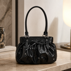 Avelisse Glossy Ruched Shoulder Bag for Women | Asverra