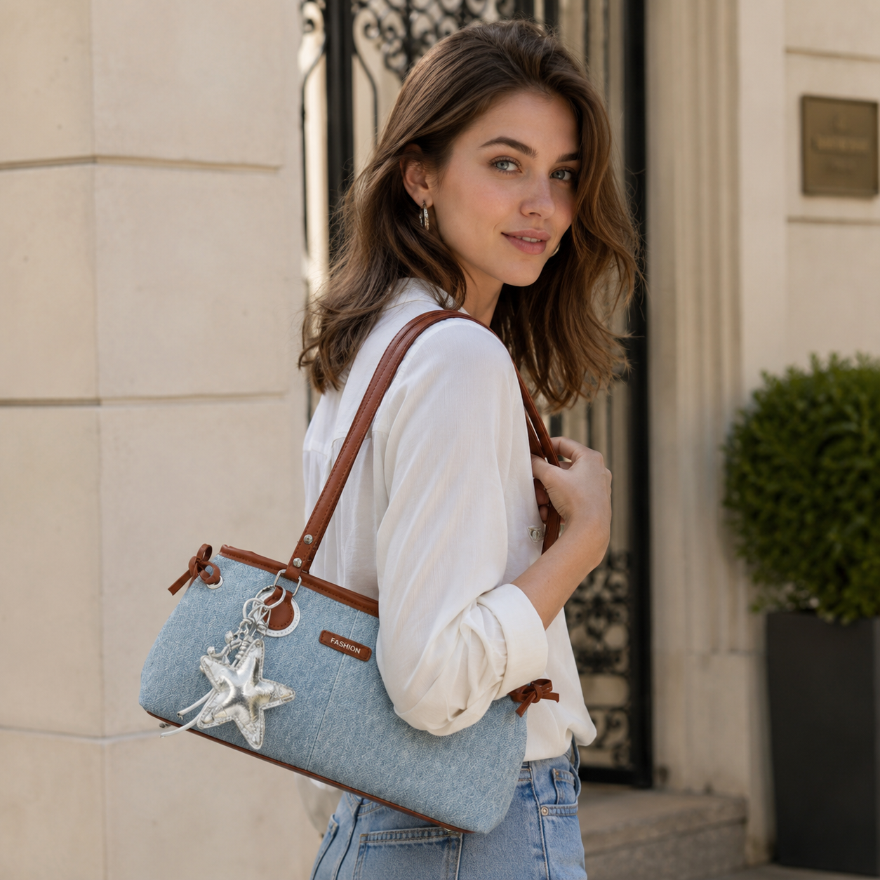 Avelora Contrast Strap Shoulder Bag for Women | Asverra